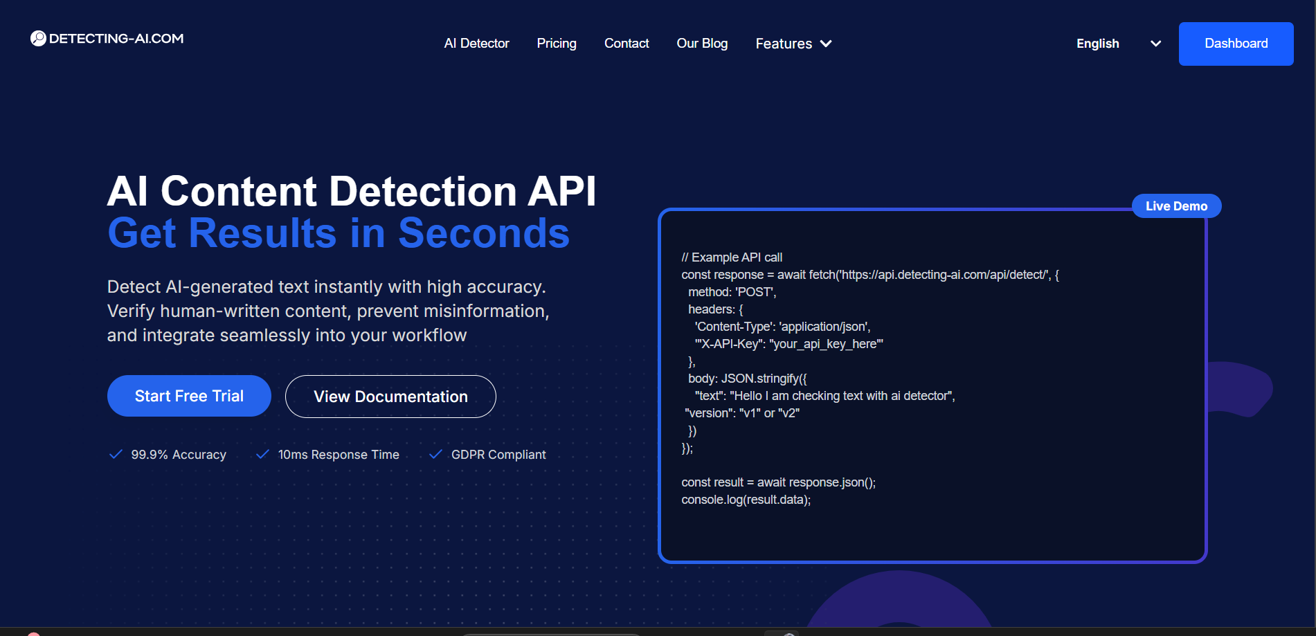 AI Content Detector API - Accurately Identify AI-Generated Content